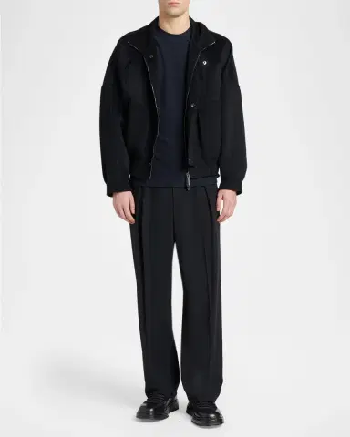 Giorgio Armani Men's Virgin Wool-Blend Straight-Leg Trousers | Thumbnail 2