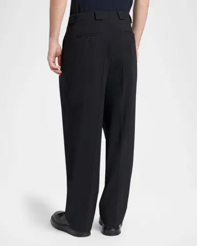 Giorgio Armani Men's Virgin Wool-Blend Straight-Leg Trousers | Thumbnail 3