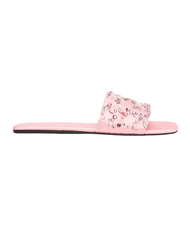 Miu Miu Embellished Satin Slide Sandals