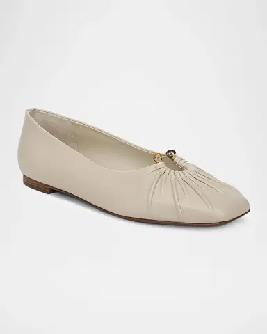 Vince Dany Gathered Leather Ballerina Flats | Thumbnail 2