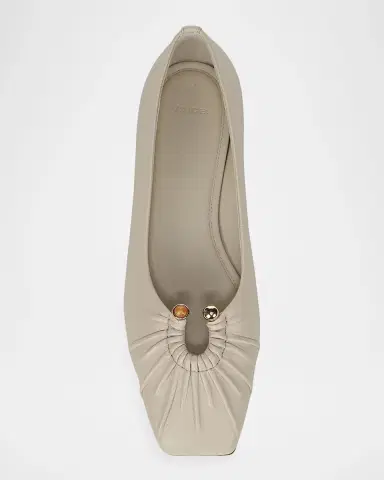 Vince Dany Gathered Leather Ballerina Flats | Thumbnail 4