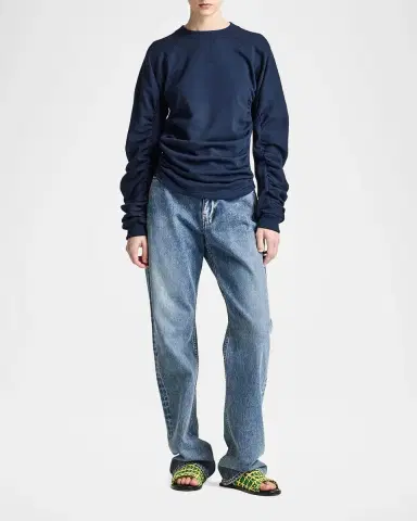 JW Anderson Ruched Cotton-Blend Jersey Top | Thumbnail 2