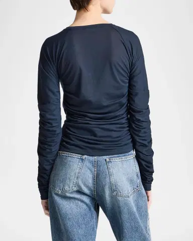 JW Anderson Ruched Cotton-Blend Jersey Top | Thumbnail 5