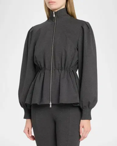 Toccin Ida Zip-Front Peplum Jacket | Thumbnail 4