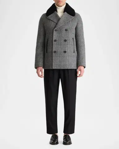 Mackage Men's Cole-PL Double-Breasted Wool Peacoat | Thumbnail 2