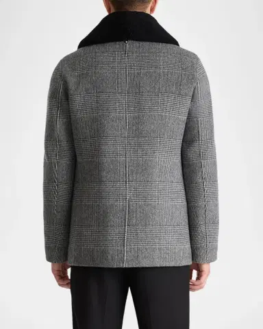 Mackage Men's Cole-PL Double-Breasted Wool Peacoat | Thumbnail 3