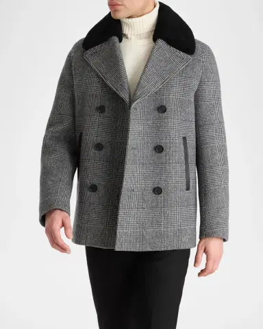 Mackage Men's Cole-PL Double-Breasted Wool Peacoat | Thumbnail 4