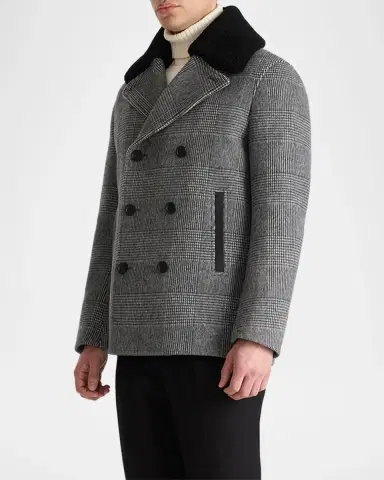 Mackage Men's Cole-PL Double-Breasted Wool Peacoat | Thumbnail 5