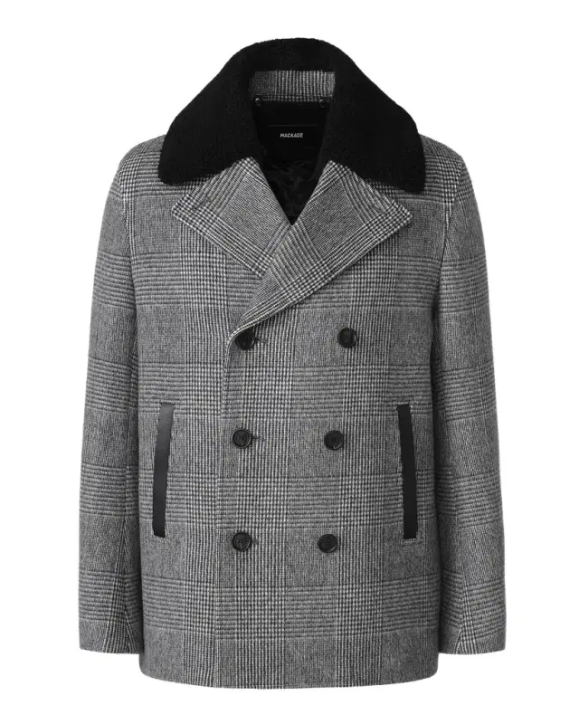 Mackage Men's Cole-PL Double-Breasted Wool Peacoat