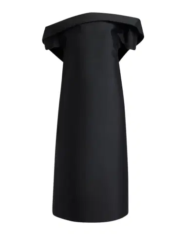 Jil Sander Off-The-Shoulder Silk-Wool Midi Dress | Thumbnail 1 Jil Sander Off-The-Shoulder Silk-Wool Midi Dress | Thumbnail 1