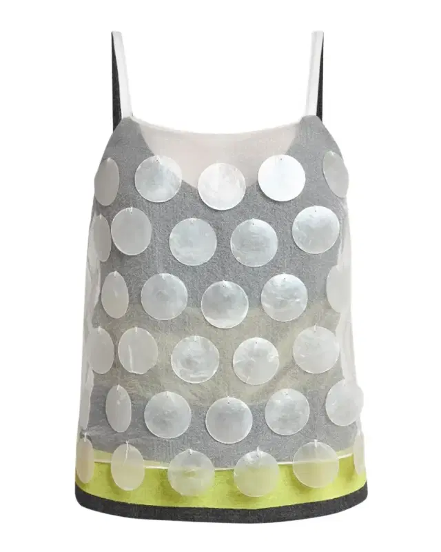 Marni Sleeveless Disc-Embellished Layered Top
