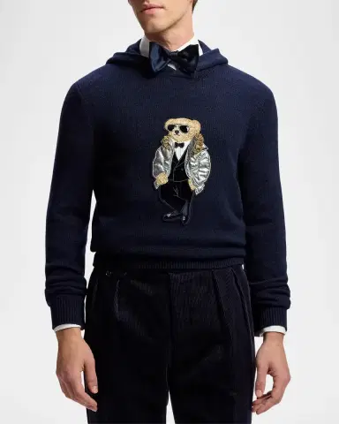 Ralph Lauren Men's Polo Bear Cashmere Hooded Sweater | Thumbnail 4 Ralph Lauren Men's Polo Bear Cashmere Hooded Sweater | Thumbnail 4