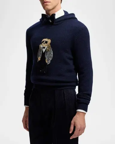 Ralph Lauren Men's Polo Bear Cashmere Hooded Sweater | Thumbnail 6 Ralph Lauren Men's Polo Bear Cashmere Hooded Sweater | Thumbnail 6