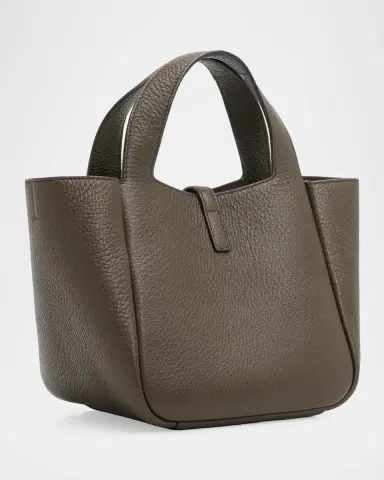 Saint Laurent Le 5 à 7 Bea Mini Tote Bag in Grained Leather | Thumbnail 3