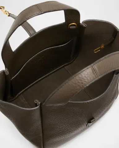 Saint Laurent Le 5 à 7 Bea Mini Tote Bag in Grained Leather | Thumbnail 4