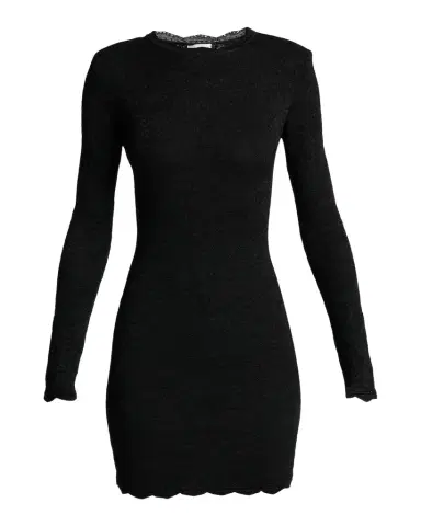 Saint Laurent Floral Lace Knit Long-Sleeve Mini Dress | Thumbnail 1