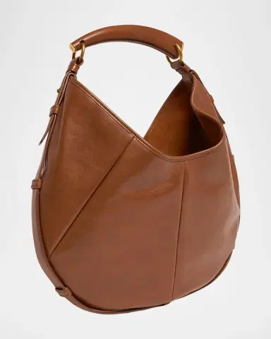 Saint Laurent Mombasa Medium Pleated Leather Hobo Bag | Thumbnail 3