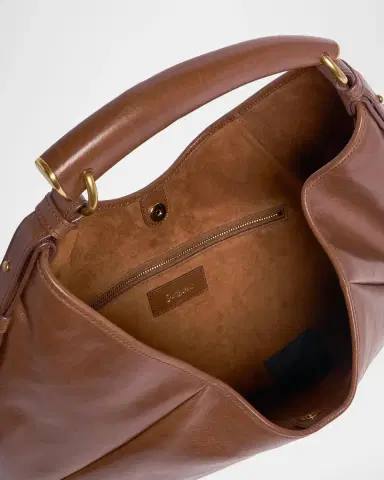 Saint Laurent Mombasa Medium Pleated Leather Hobo Bag | Thumbnail 4