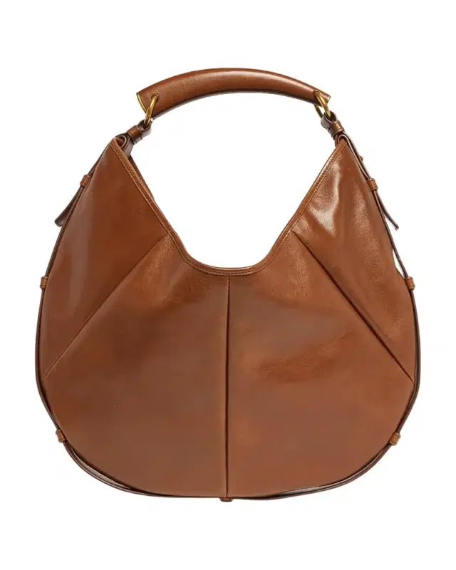 Mombasa Medium Pleated Leather Hobo Bag