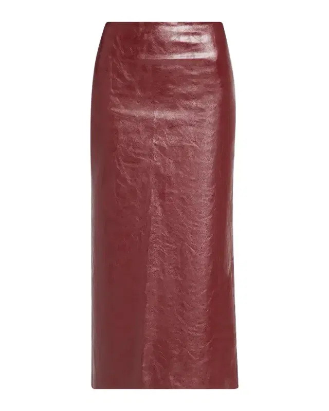 Alice + Olivia Maeve Solid Side-Slit Midi Skirt