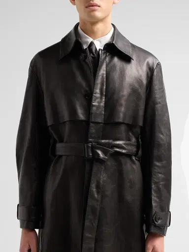 Public School Men Lafayette Leather Longline Coat | Thumbnail 5