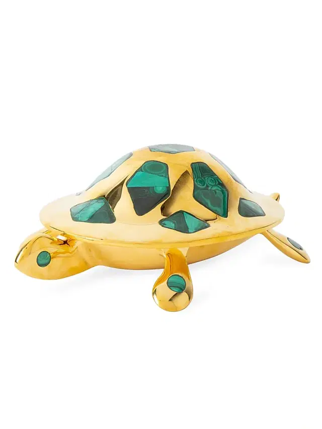 Jonathan Adler Brass & Malachite Turtle Box