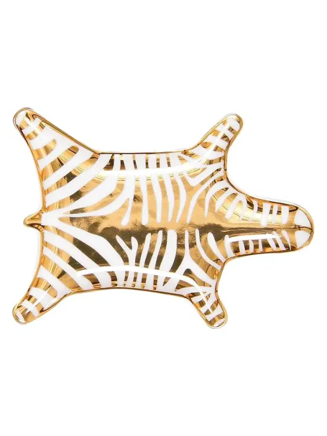 Jonathan Adler Zebra Metallic Porcelain Stacking Dish