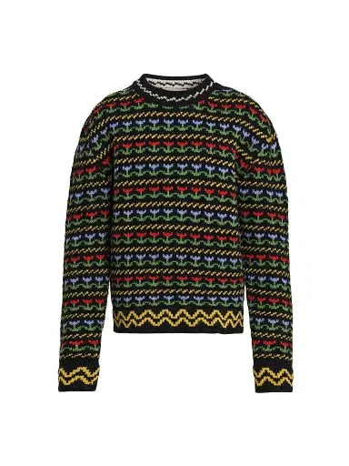Marni Men's Floral Wool Knit Crewneck Sweater | Thumbnail 1