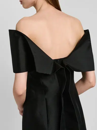Jil Sander Women's Off-The-Shoulder Silk-Wool Midi Dress | Thumbnail 5 Jil Sander Women's Off-The-Shoulder Silk-Wool Midi Dress | Thumbnail 5