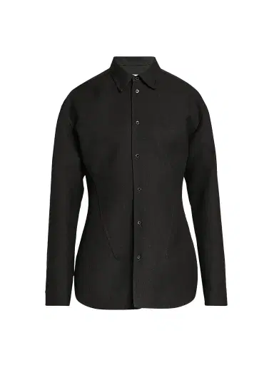 Jil Sander Men's Tailored Double-Splittable Wool-Twill Melange Dress Shirt | Thumbnail 1 Jil Sander Men's Tailored Double-Splittable Wool-Twill Melange Dress Shirt | Thumbnail 1