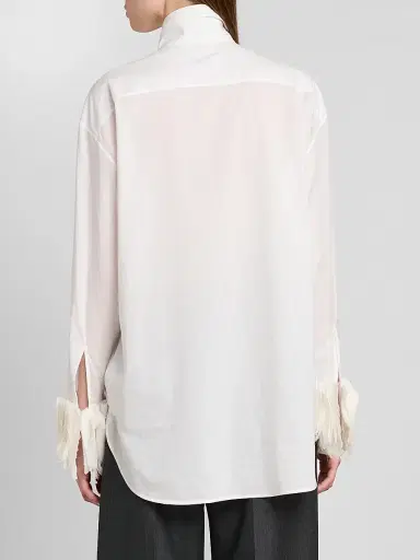 Jil Sander Women's Layered-Cuff Cotton Top | Thumbnail 3 Jil Sander Women's Layered-Cuff Cotton Top | Thumbnail 3