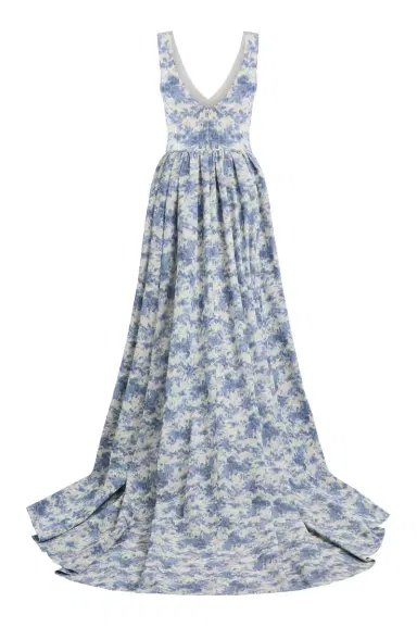 Markarian Brielle Prarie Blue Ikat Gown | Thumbnail 2