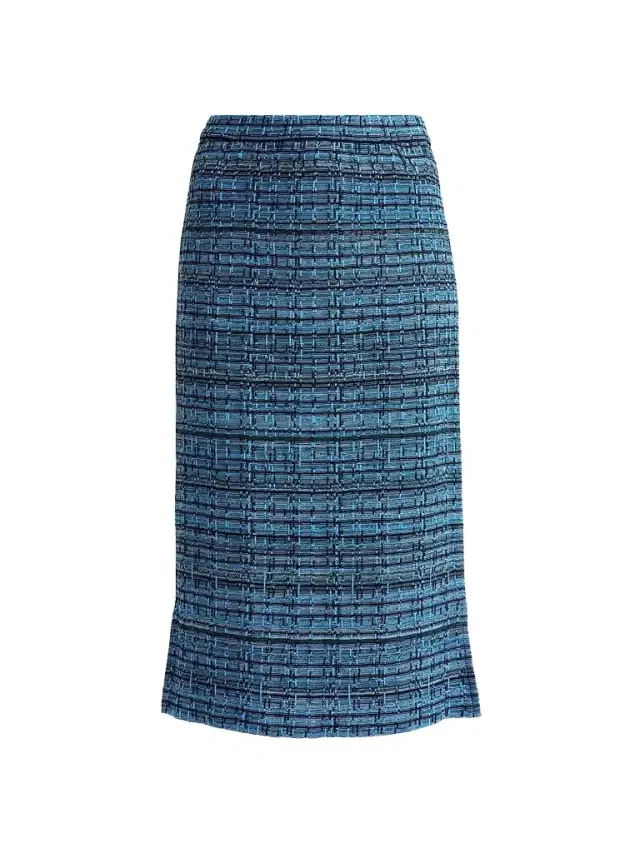 Ming Wang Women's Tweed Checked Pencil Midi Skirt