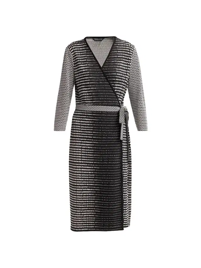 Women's Aria Monochrome Midi Wrap Dress Women's Aria Monochrome Midi Wrap Dress
