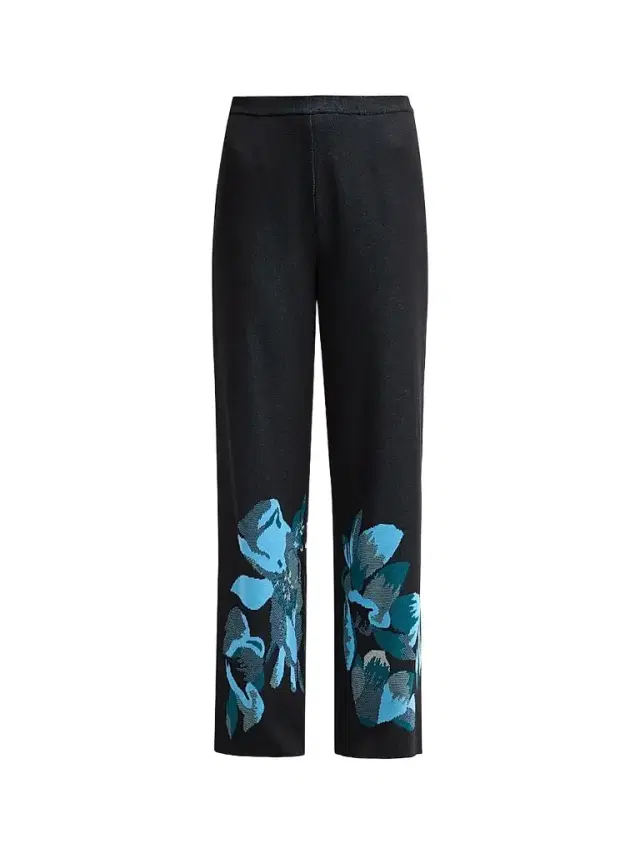 Ming Wang Women's Floral Jacquard Pants