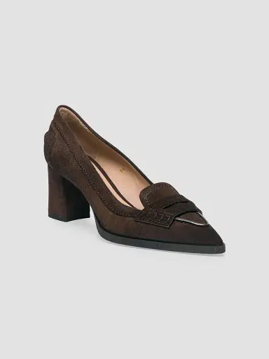 Santoni Women's 50MM Suede Loafer Heels | Thumbnail 2 Santoni Women's 50MM Suede Loafer Heels | Thumbnail 2