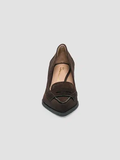 Santoni Women's 50MM Suede Loafer Heels | Thumbnail 4 Santoni Women's 50MM Suede Loafer Heels | Thumbnail 4