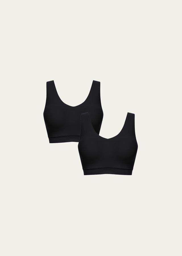 Soft Stretch Padded V-Neck Bra Top, 2-Pack
