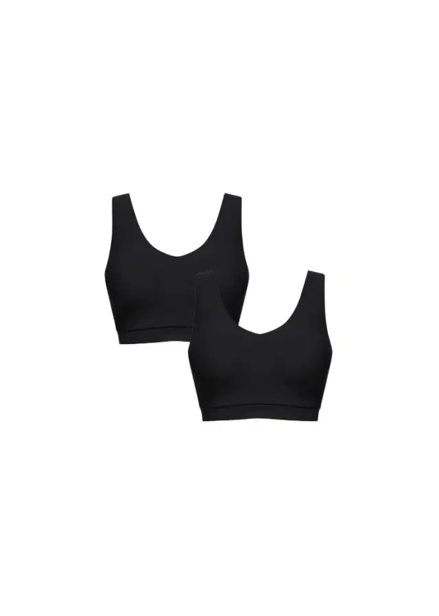 Soft Stretch Padded V-Neck Bra Top, 2-Pack