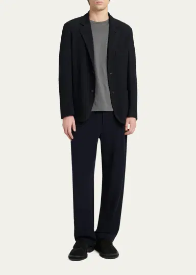Giorgio Armani Men's Wool Textured Knit Blazer | Thumbnail 2
