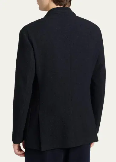 Giorgio Armani Men's Wool Textured Knit Blazer | Thumbnail 3