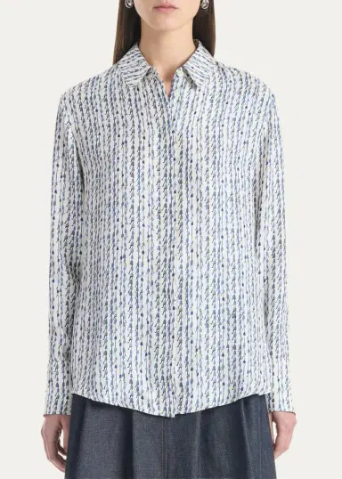 Altuzarra Chika Silk Button-Front Top | Thumbnail 3