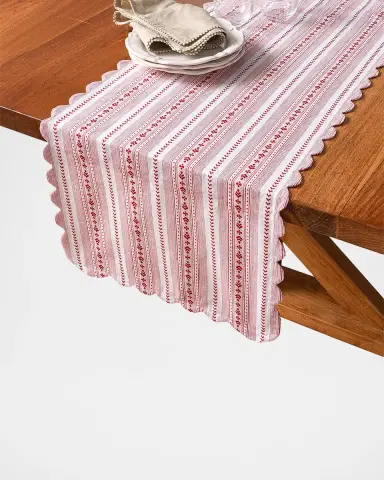 Juliska Villa Stripe Ruby 18" x 90" Table Runner | Thumbnail 2
