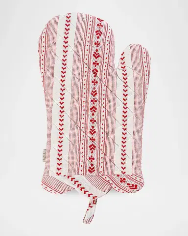 Juliska Villa Stripe Ruby Oven Mitt and Pot Holder 2pc Set | Thumbnail 2