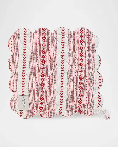 Juliska Villa Stripe Ruby Oven Mitt and Pot Holder 2pc Set | Thumbnail 3