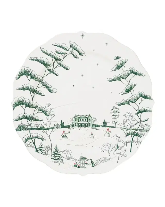 Country Estate Winter Frolic Charger Evergreen