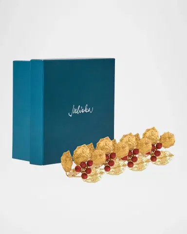 Juliska Forest Walk Holly with Berries Napkin Rings, Set of 4 | Thumbnail 5