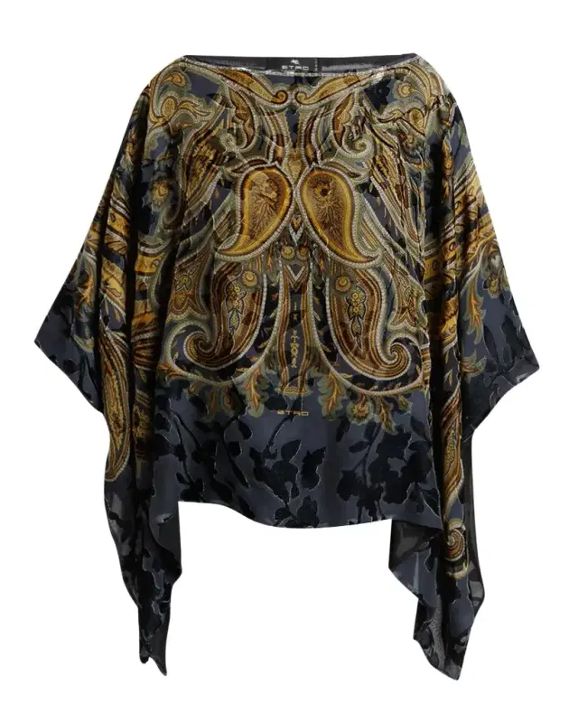 Etro Paisley Poncho Top