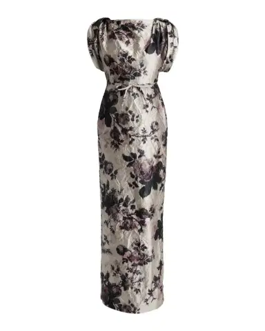 Erdem Floral Textured Satin Column Maxi Dress | Thumbnail 1