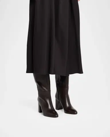 Stuart Weitzman 85mm Mulberry Leather Knee-High Boots | Thumbnail 2